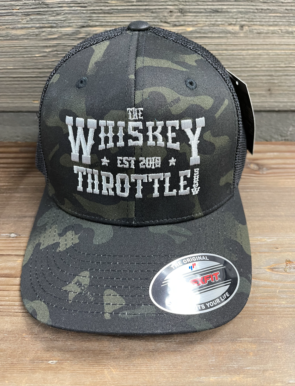 Whiskey Throttle Show Camo Trucker Cap