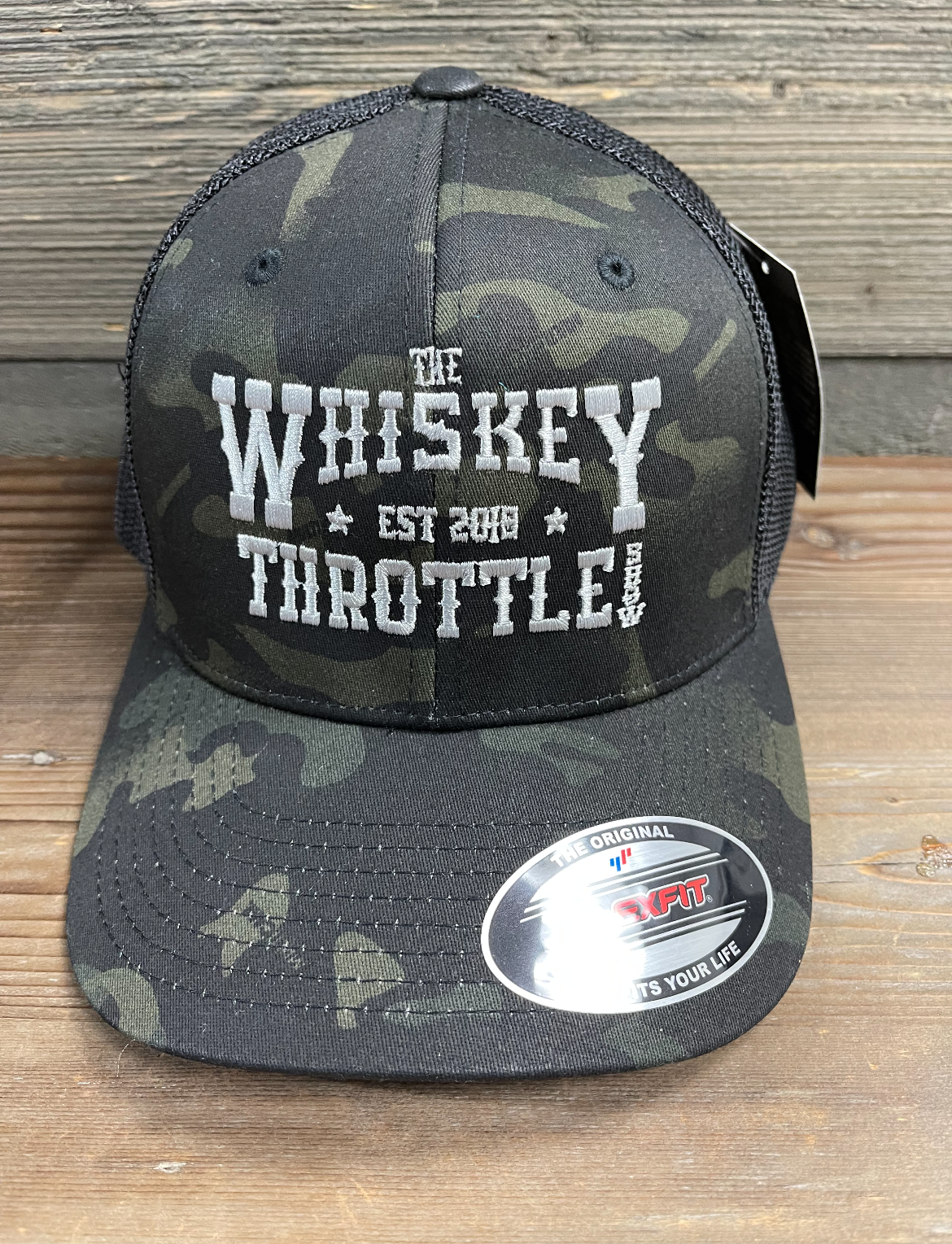 Whiskey Throttle Show Camo Trucker Cap