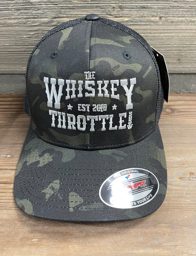 Whiskey Throttle Show Black Camo Trucker Cap